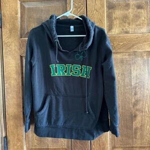 Enza IRISH Black Hooded Sweatshirt - Women's Size Large
